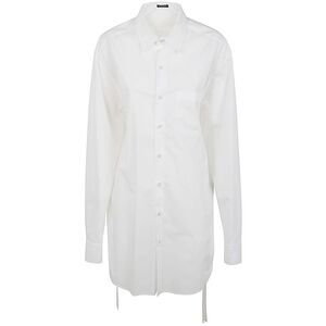 Ann Demeulemeester Women Dete Fluid Belting Long Shirt Popeline White